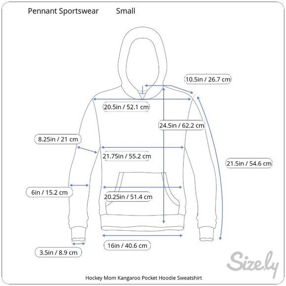 Pennant Sportswear Faceoff Embroidered Hockey Mom Hoodie Sweatshirt Lace Up Sm - Picture 7 of 7